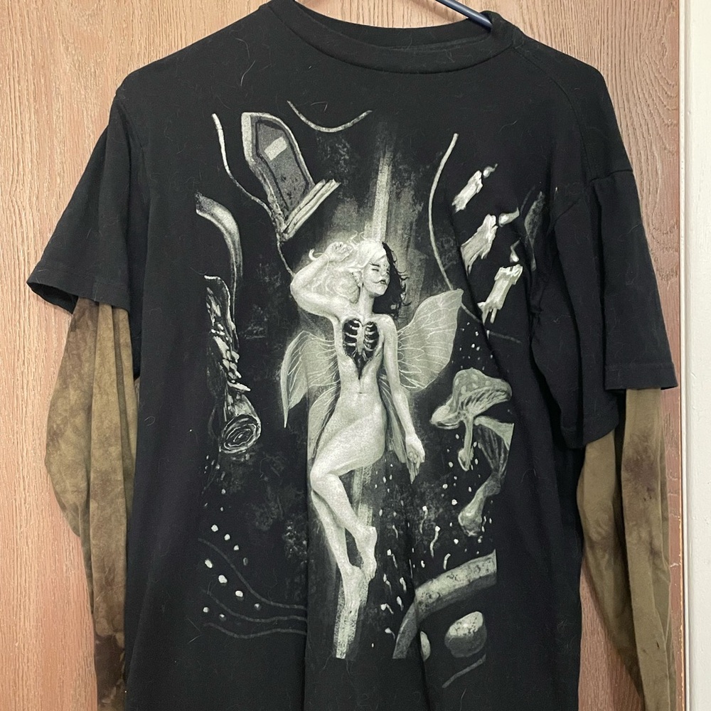 Melanie Martinez Portals Black Graphic Long-Sleeve Shirt with Fairy Illustration